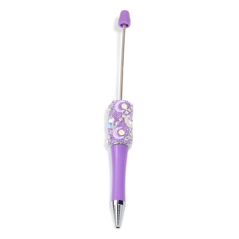 Wholesale 5pcs Creative DIY Moon Mermaid Beads Sugar Heavy Industries Water Diamond Chain Beads Multi Color Ballpoint Pen